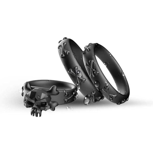 Cockrings 3 unids/set anillo de silicona para pene para hombres retraso de eyaculación anillo de erección del pene cinturón de castidad suministros para adultos juguete sexual para hombres