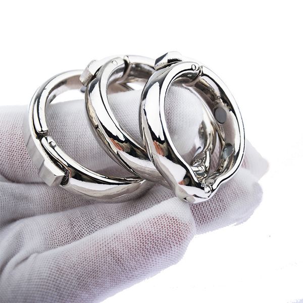 Cockrings Anillo de pene ajustable Anillos de pene de metal Acero inoxidable Castidad masculina Dick Delay Extender Scrotum Juguetes sexuales para hombres Ejercicio 230327