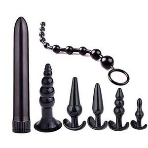 NXY Cockrings Anal sex toys 10 Pcs Sex Toys Pour Couples Vibrateur Butt Plug Set Vibration Sensualité Perles Vibrantes Kit ual Shop Adulte 1123 1124