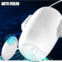 Cockrings ARTS FEELER Penis Trainer Vibrador Masturbador masculino Copa Vibración Glans Ejercitador Eyaculación retardada Juguetes sexuales para hombres 221121