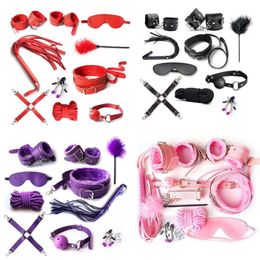 Cockrings BDSM Bondage Restraint Set Menottes Sexuelles Fouet Perles Anales Butt Plug Bullet Vibrateur Jouets pour Femme Adulte S M Fétiche 230411