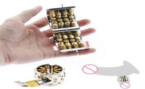 Cockrings BDSM Cock Cage KALI'S TEETH 4 RANGÉES 16MM Or Spiked Ball Stretcher Scrotum Pendentif Mâle Appareil Torture Jouets 11235059950