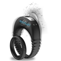 Cockrings pik ring vibrator vertraging ejaculatie trillen penis heren paar ringen seksspeeltjes voor mannelijke cockring sexitoys voor man volwassenen 18 230404