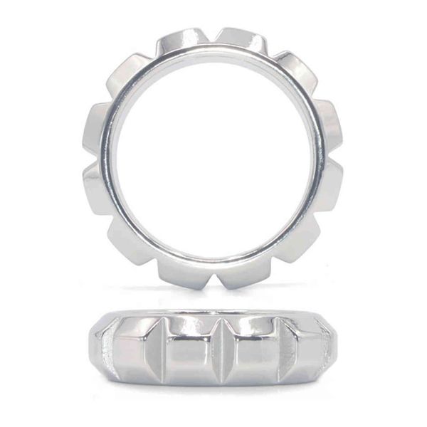 NXYCockrings FRRK anillo de pene anillos de pene de metal de donut de acero inoxidable 38 mm 47 mm arnés retraso eyaculación SM juguete sexual para adultos dispositivo de castidad masculina 1124