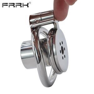 Cockrings FRRK Cage de chasteté masculine inversée hardcore avec serrure à clé Allen, cylindre en acier inoxydable, anneaux de pénis, jouets sexuels pour adultes négatifs 220914