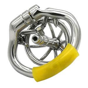 Cockrings Dispositif de chasteté en acier inoxydable Happygo avec cathéter urétral et anneau anti-chute Cage à pénis S0552 221130