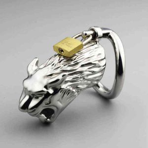 Cockrings Leopardo en forma de acero inoxidable Hombre Castidad Jaula Anillo de metal Más nuevo Pene Hombres anillo Juguetes sexuales 1123