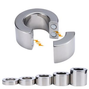 Cockringen Magnetische Balzakstretcher Rvs Metalen Cockring Speeltjes Voor Mannen Scrotum Bondage Vertraging Ejaculatie Penis Ringen 18 230808