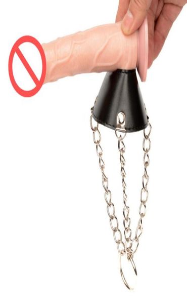 Cockrings Juguetes sexuales masculinos Bola de paracaídas de cuero Anillos de camilla de escroto Peso Bolas adicionales BDSM CBT Camillas de pene 7439810