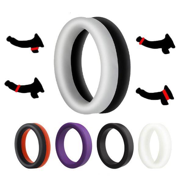 Cockrings Male Cock Ring Penis Delay Eyaculación Scrotal Binding Ball Camilla anillos para hombre Silicone Cockring Sex Toy para hombres 230925