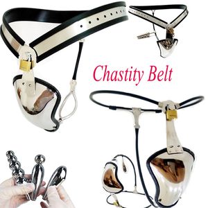 Cockrings Mâle En Acier Inoxydable Ceinture De Chasteté Dispositif Pénis Manches Cock Cage avec Plug Anal Perles Bouclier Plaque Culotte Adulte Sex Toys Hommes 230824