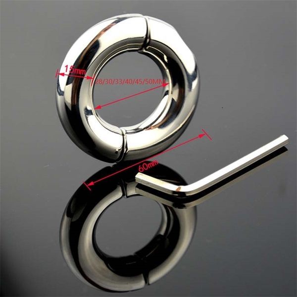 Cockrings Metal Male Cockring Clamp Chastity Cage Juguetes sexuales para adultos Tornillo Pene Ring Bondage Scrotum Dick Camilla Cock Ring Delay para hombres 220916