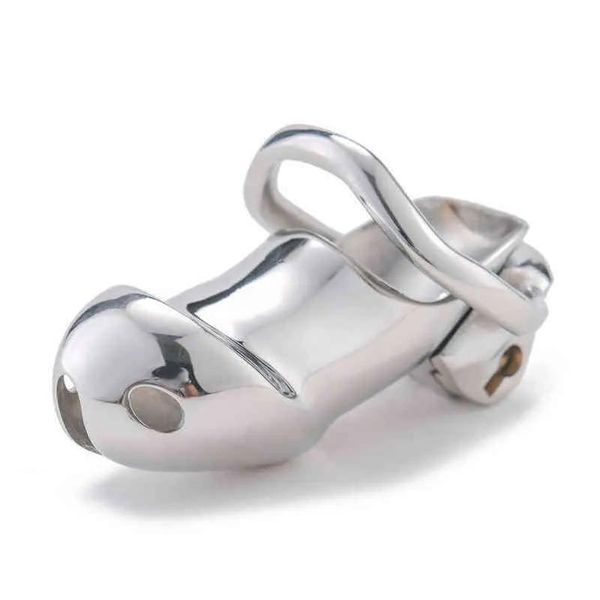 Cockrings NXY Cockrings Masculino Acero Inoxidable Largo Corto Pene Jaula Dispositivo de Castidad para Pájaros Anillo de Metal para el Martillo Cerradura Esclavo Bdsm Bondage Restricción Se