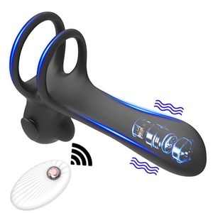 Cockrings Pénis Manches Vibrateur Cock Ring Mâle Masturbation À Distance Cockring Glans Masseur Retarder L'éjaculation Sex Toys Pour Hommes Couple 230824