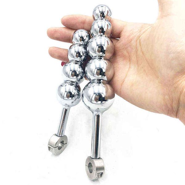 NXY Cockrings Cinturón de castidad extraíble Accesorios Cuentas anales Enchufe Consolador de silicona 4/5 Bola Juguetes sexuales para hombres Pareja Mujeres Masturbador masculino 1124