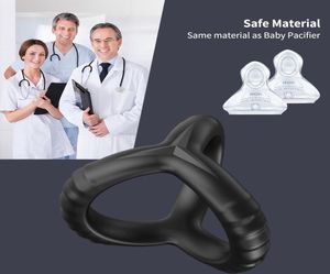 Cockrings Reusable Silicone Cock Ring Penis Enlargement Delayed Ejaculation Sex Toy for Men Adult Toys Urethral Male4644321