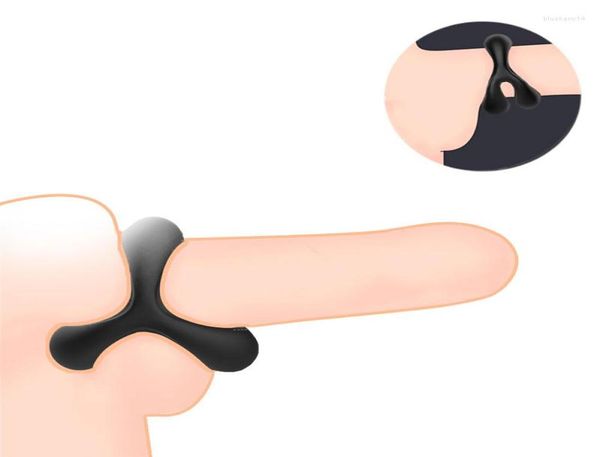 Cockrings Anillos de silicona para el pene para el placer masculino Anillo triple para el pene Hombres Erección Mejora la resistencia Prolongación de los juguetes para adultos Pareja6364823