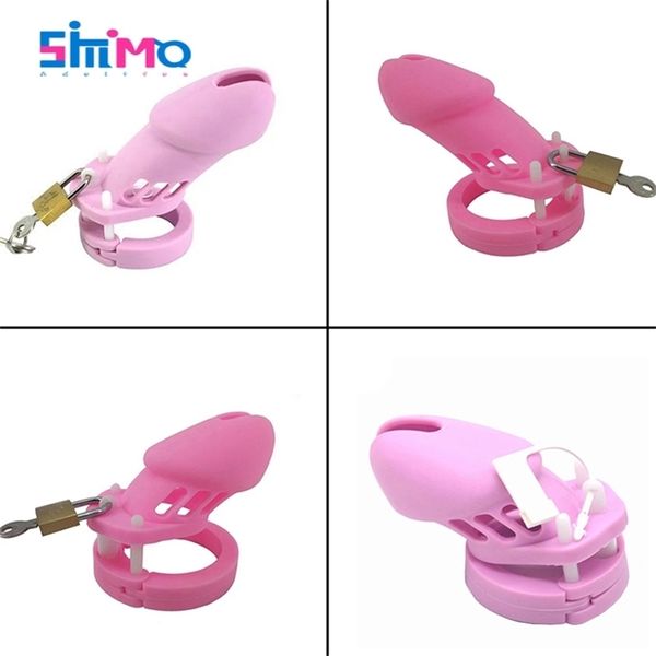 Cockrings SM Sex Toys Silicone Dispositifs de chasteté masculine Anneaux de coq longs et doux avec 5 tailles Anneaux de pénis Cage de chasteté en silicone Adult Sex Shop 220914