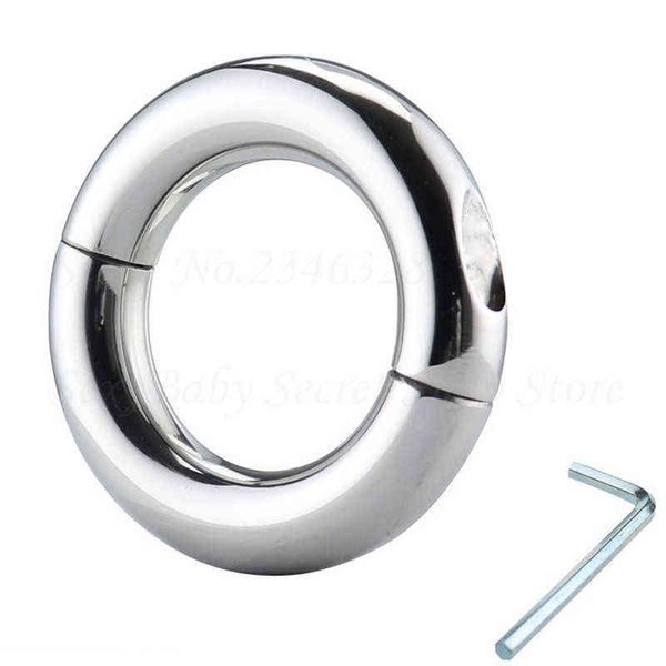 NXY Cockrings Cockrings en acier inoxydable Ball Stretcher Scrotum Ring Bdsm Penis Stretch Lock Chastity Sex Toys pour hommes. 1124
