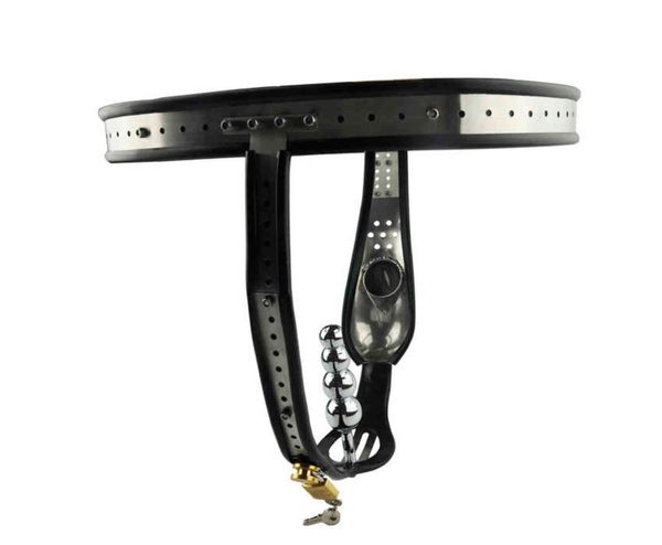 NXY Cockrings Ceinture de chasteté pour sous-vêtements masculins en acier inoxydable avec prise anale, cages de chasteté, dispositif de chasteté, cage à bite, verrouillage du pénis, jeu pour adulte, A187 1124