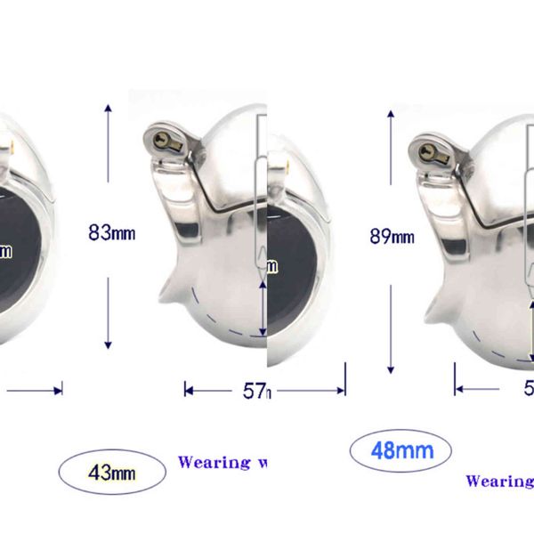 Cockrings En Acier Inoxydable Scrotum Civière Oeuf Entièrement Retenue Mâle Chasteté Cage Dispositifs De Verrouillage Testis Pénis Hommes BDSM Gear Sex Toys 1123