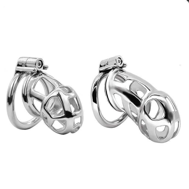 Cockrings Stainless Steel Small Long Metal Penis Lock Bondage Bird Male Chastity Cage Belt Cock Ring Slave Restraint Trainer BDSM Man