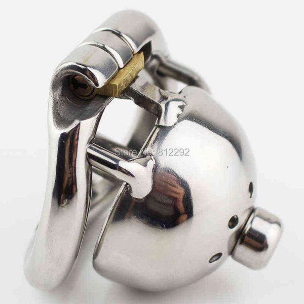 NXYCockrings Acero inoxidable Stealth Lock Dispositivo de Castidad masculina Jaula para pene con uretra Fetiche Anillo para pene Cinturón Juguetes sexuales 1124