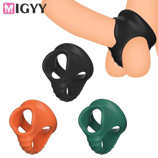 COCKRINGS Le dernier coq et anneau de pénis SM Cage de chasteté liée à la scrotal adaptée aux hommes avec un long temps d'érection et une érection retardée Toysl2403L2404