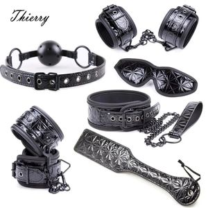 Cockringen Thierry Crimson/Black Tied Ultimate Bondage Kit Blindfold Ball Gag Collar Pols- en enkelboeien Paddle Spanking Seksspeeltjes 231130