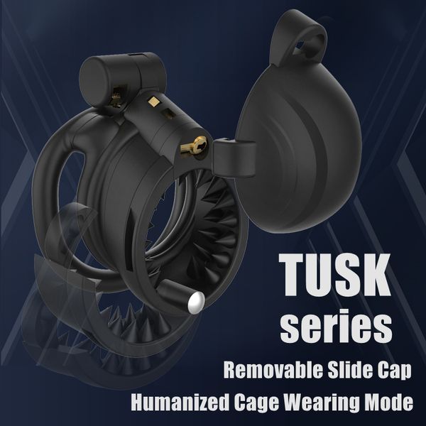 Cockrings TUSK Design Capuchon coulissant amovible Cage à coq humanisée Dispositif de chasteté masculine 2 types Anneaux de pénis disponibles Jouets sexuels pour adultes 230208