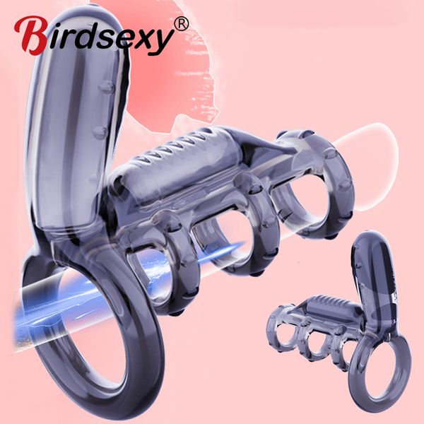 Cockrings Vibrant Pénis Anneau Sex Toys pour Hommes Temporisation Éjaculation G Spot Stimulateur Bullet Vibrateurs Cock Sleeve Anneaux Male Massager 221130