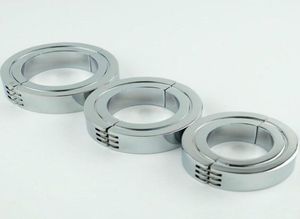 Cockrings volkoren roestvrijstalen scrotumring metalen vergrendeling scharnierende pikring of CBT -balbrancerijen Chrome Finish7660100