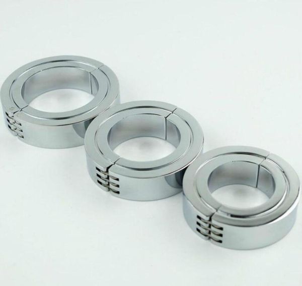 Cockrings en acier en acier inoxydable entier anneau de verrouillage métallique Bague de bite à charnière ou cimette à boule CBT Chrome Finish9718830