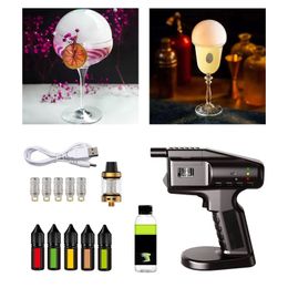 Cocktail Bubbler Kit Bartending Smoke Making Machine Portable Molecular Bubble Sprayer Tools For Bar Kitchen Restaurant Party 240327