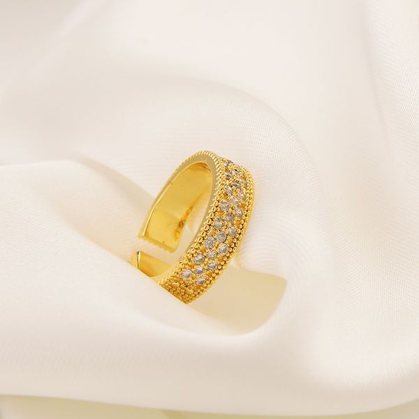 Cocktail Eternity Ring Stones Band Sz open BOX FASHION 22k Fine Solid 18ct THAI BAHT G / F Gold Tone Round Rings Pave Wide CUT CZ