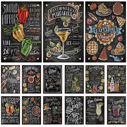 Cocktail Vintage Tin Sign Affiche Plaque Autocollant Mural Rétro Plaque En Métal pour Homme Cave Bar Restaurant Café Cuisine Décor 20x30 cm Woo