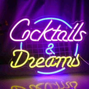 Cocktails Bier LED Neon Sign Muur Decor Voor Bier Bar Winkel Pub Club Nachtclub Verjaardagsfeestje Decoratief Neon Nachtlampje HKD230825