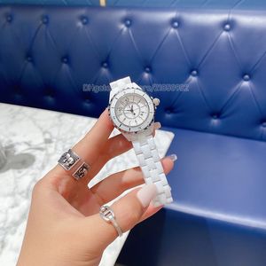 Coco witte keramische armband dameshorloge vrouw quartz fashion design horloges dame polshorloge perfectwatches arabisch nummer wijzerplaat girl294E