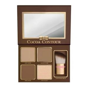 Cocoa Contour Kit Highlighters Palet Naakt Kleur Cosmetica Face Concealer Make -up Chocolade oogschaduw met Contour Buki Brush5271498