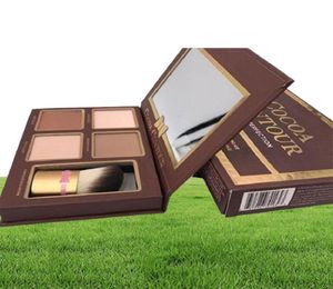 Cocoa contouren Kit Highlighters Palet Naakt Kleur Cosmetica Gezicht Concealer Make -up Chocolade oogschaduw met contourborstel4603467