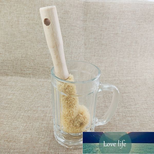 Brosse de nettoyage de cuisine brune en fibre de coco Poêle à frire antiadhésive en chanvre naturel