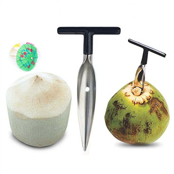 Ouvre-noix de coco en acier inoxydable, outils de noix de coco, couteau Durable, poinçon d'eau, perceuse de robinet, ouvre-trou de paille, accessoires de cuisine LX6419