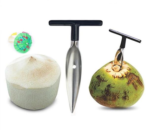 Outil d'ouverture de noix de coco en acier inoxydable, poinçon d'eau, perceuse de robinet, paille, trou ouvert, coupe cadeau, ouvre-fruits Tools195y9959890