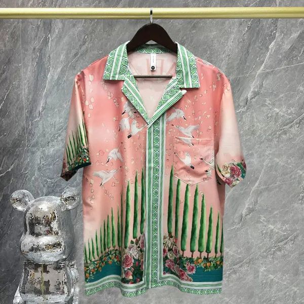 Coconut Tree Match Shirt Short Men Casual Men Shirt Streetwear Summer Camisa Fashion Masculin chinois Shirt 240410