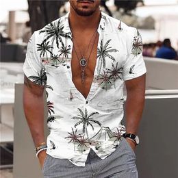 Chemises de cocotiers pour hommes 3D imprimé chemise hawaïenne pour hommes plage 5xl à manches courtes hauts à la mode t-shirt hommes chemisier Camisa 220812