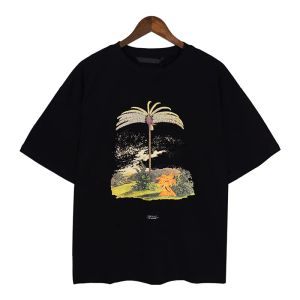 Coconut Tree Summer Beach Palm Sports T-shirt Amerikaans trendy korte mouwen, ronde hals, losse casual