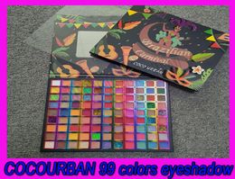 Cocourban 99 Colors oogschaduw Matte glitter Parellescent oogschaduwpalet Gemakkelijk om poeder te kleuren Poeder Eyes Make -up Cosmet3112207