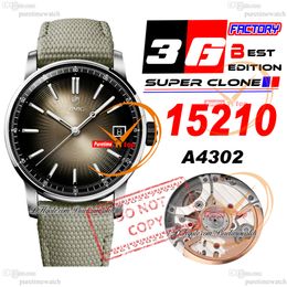 Code 11.59 15210 A4302 Montre automatique pour homme 3GF Boîtier en acier de 41 mm Index beige Cadran texturé Bracelet en cuir de nylon Super Edition Puretimewatch Reloj Hombre