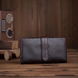 Código 9 Carteras de cuero genuino de moda para hombres y mujeres Cartera de mano larga para hombre con monedero y tarjetero bolso de mano de alta calidad 314C