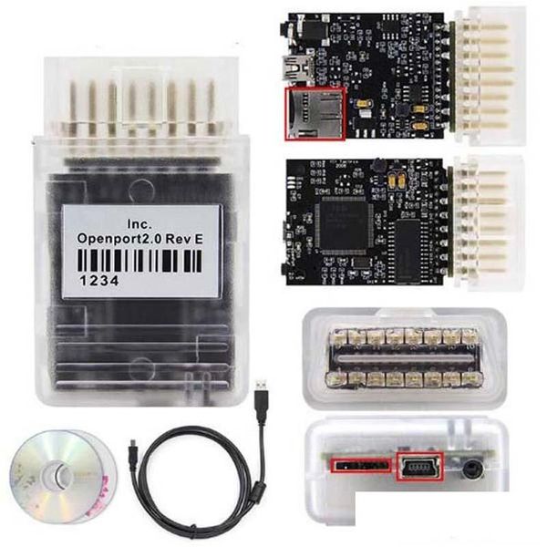 Lectores de códigos Herramientas de escaneo Lectores de códigos Herramientas de escaneo Tactrix Openport 2.0 Ecu Flash Chip Tuning Puerto abierto para Toyta Obd2 Scanner Jlr Sdd Dhowz